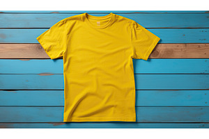 t yellow t-shirt mockup ai generated, a Beauty & Fashion Photo by pikepicture