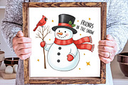 Christmas Snowman Cardinal PNG, an Illustration by SinaCreation (Thumbnail 3 of 6)