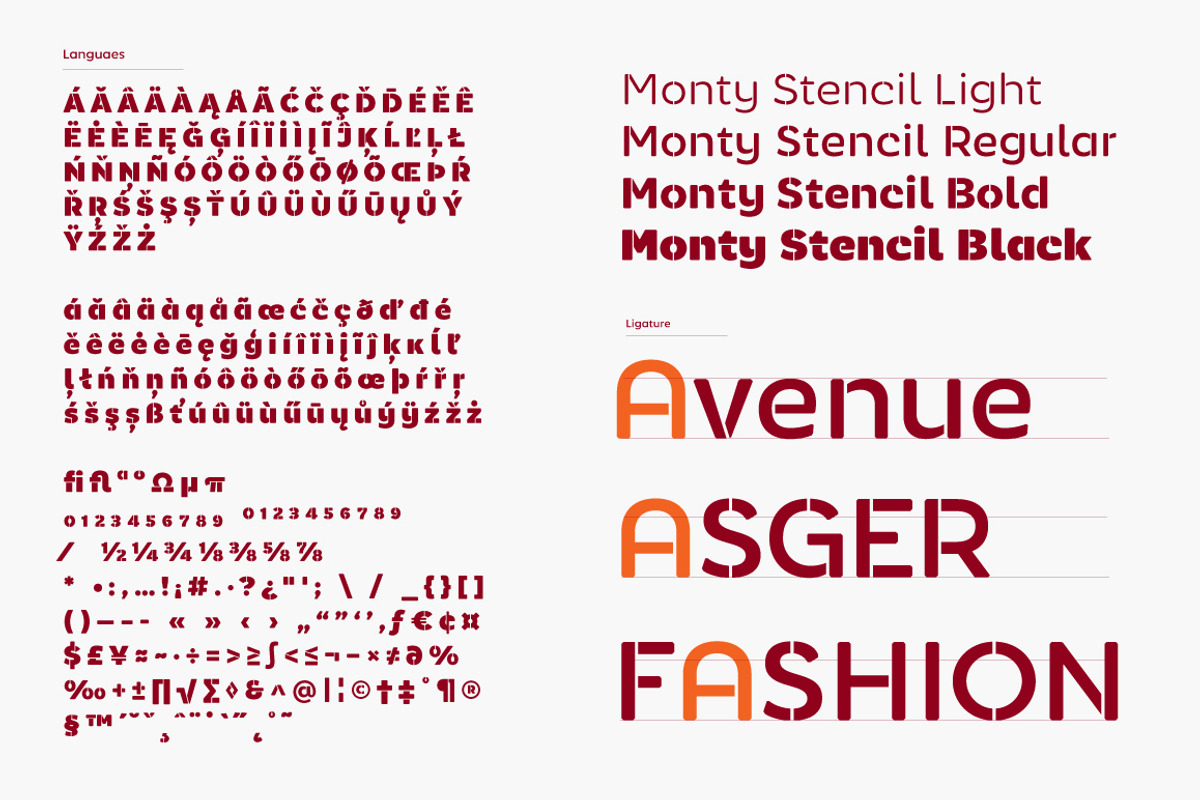 Monty Stencil, a Sans Serif Font by Jan-Christian Bruun (Photo 7 of 14)