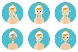 Girl Face care routine.