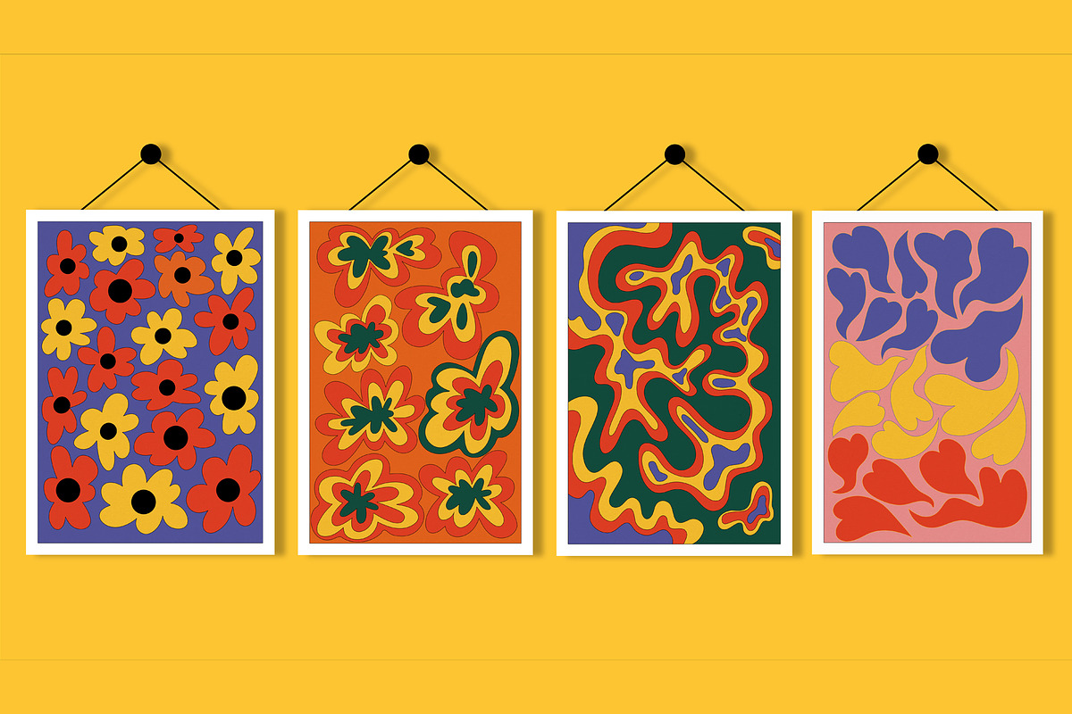 Psychedelic funky hippie stickers, an Illustration by okchizh (Photo 8 of 9)