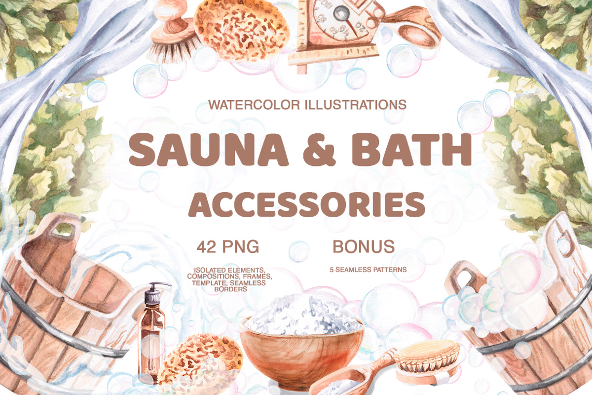 Bath and sauna accessories, a Decorative Illustration by SvetLana (Photo 1 of 15)
