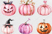 Pink Halloween Pumpkin Clipart, an Illustration by Black Bird Studio (Thumbnail 6 of 6)
