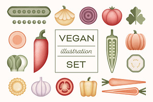 Vegan Illustration Set