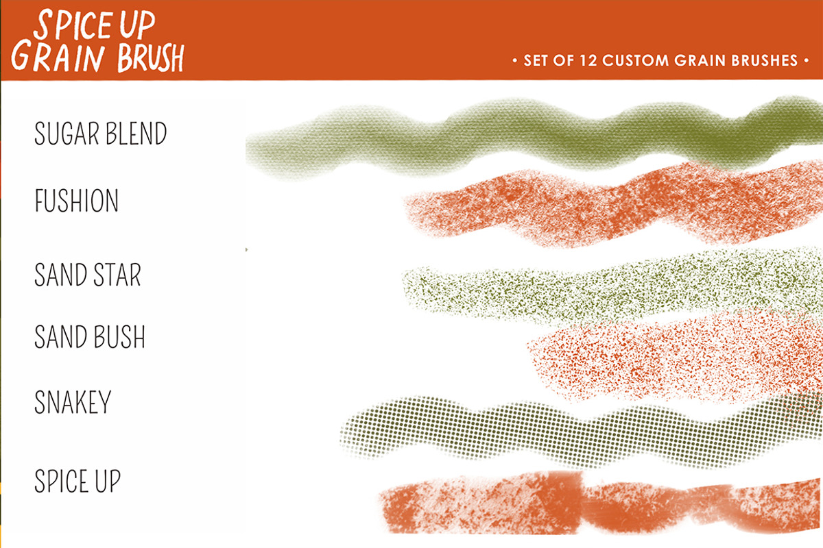 SPICE UP GRAIN BRUSHES for Procreate, a Brush Add-On by danusetyaji (Photo 6 of 8)