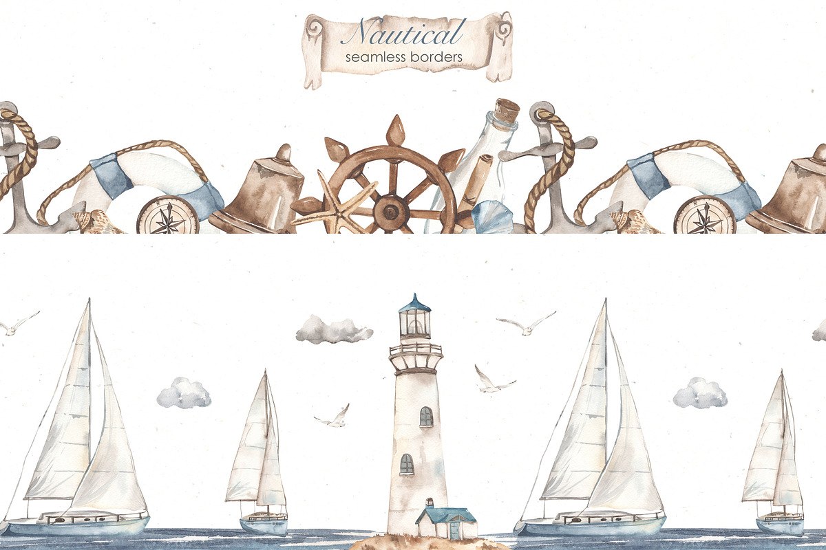 Nautical watercolor collection, a Transportation Illustration by Marina Ermakova (Photo 10 of 13)