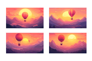 Cartoon couple flying on hot air, a Transportation Illustration by Stock-Smart-Start