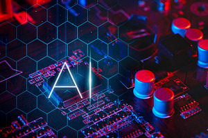 AI Circuitry: Glowing Hexagonal Grid, a Technology Photo by Alliance Images