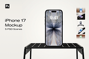 Premium iPhone 17 Mockup Bundle, an iPhone Mockup by mockeyai (Thumbnail 1 of 8)