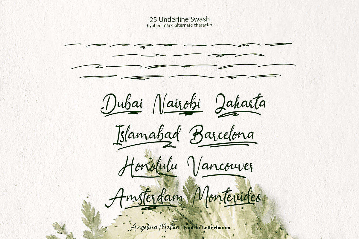 Angelina Malika Font, a Handwritten Font by Letterhanna Studio (Photo 13 of 15)