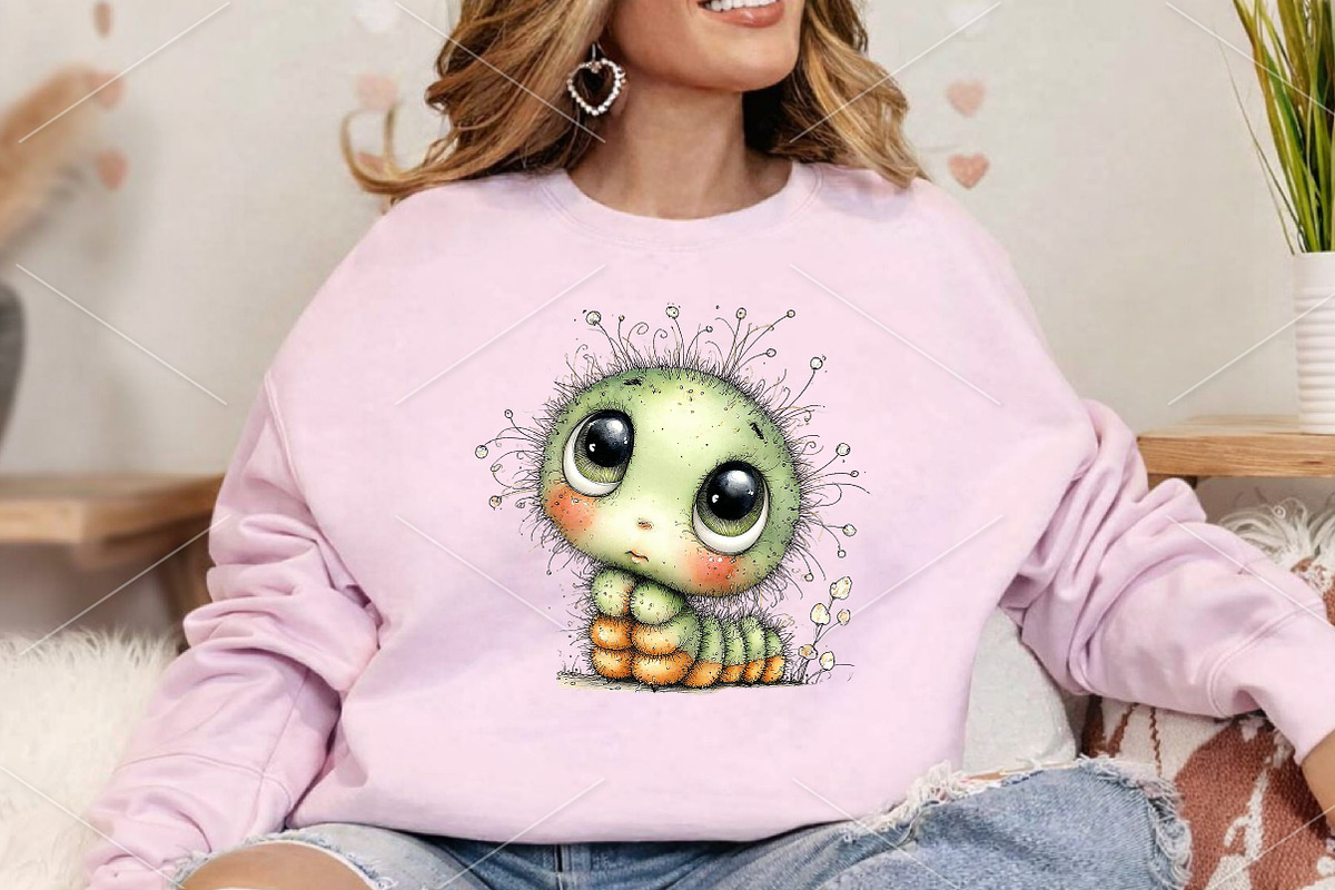 Whimsical Spring Caterpillar Clipart, a Seasonal Illustration by Canvas Craft (Photo 6 of 7)
