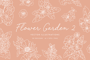 Flower Garden Vector Illustrations, a Decorative Illustration by Emma Webb Studio