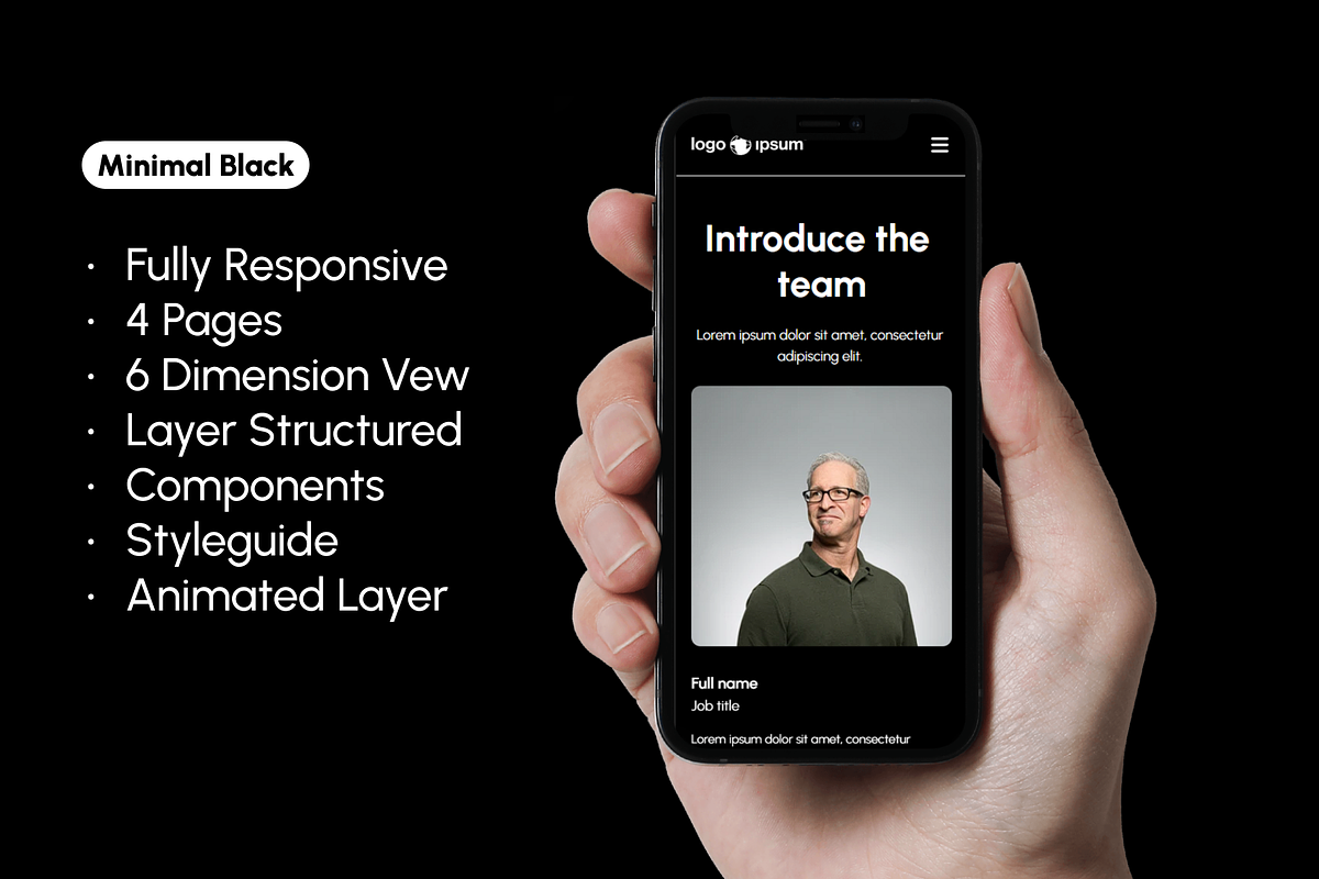 Minimal Black | Framer Template, a Landing Page Template by bonjourdsgnco (Photo 3 of 5)