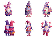 watercolor valentine cute gnome clip, an Illustration by CreationArt (Thumbnail 3 of 5)