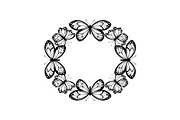 Butterfly Floral Vintage Frame Bundl, an Illustration by Creativeshirt (Thumbnail 9 of 51)