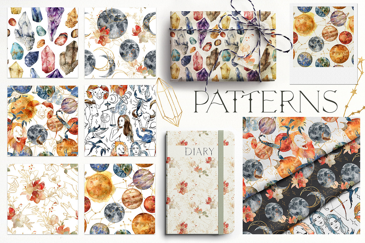 ASTROLOGY watercolor zodiac signs, a Decorative Illustration by Yuliya Derbisheva (Photo 15 of 17)