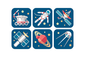 Space Icons Set, Artificial