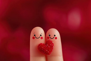 Happy fingers with a heart, a Photo by Beautiful things