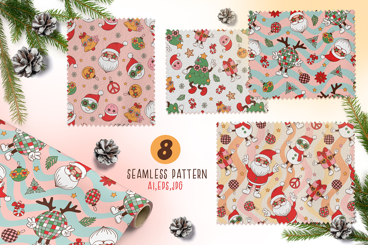 Groovy Christmas collection, an Object Illustration by NataKa (Photo 6 of 11)