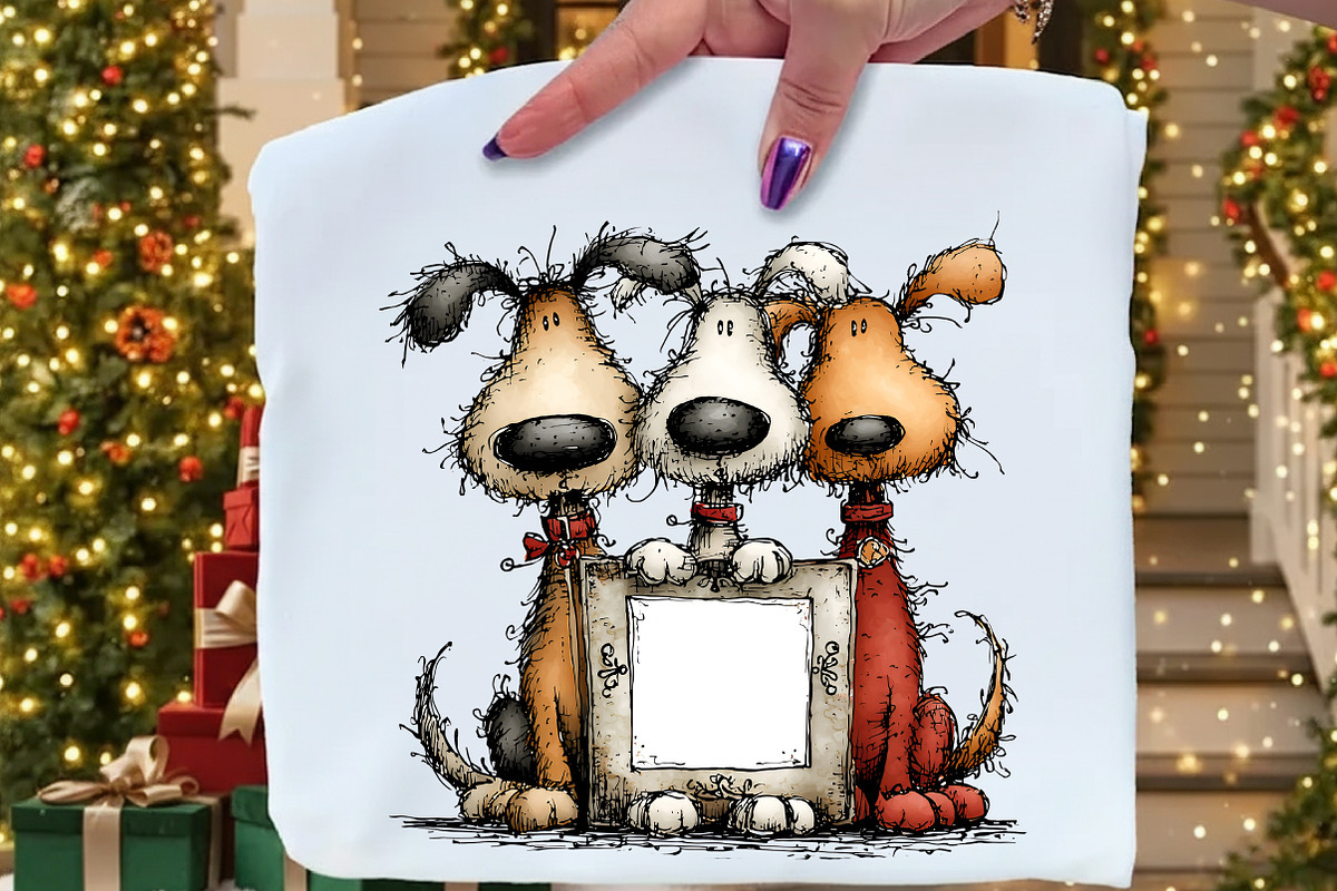 Christmas Whimsical Dogs Clipart, an Illustration by Craft Nest (Photo 5 of 8)