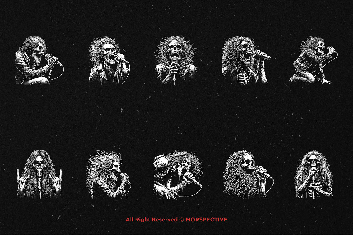 10 Bundle Dark Art Skull Vocalist, an Illustration by Morspective (Photo 6 of 7)