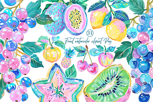 Fruit watercolor clipart PNG, an Illustration by Libby Wishes