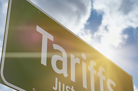 Tariffs Just Ahead Green Road Sign