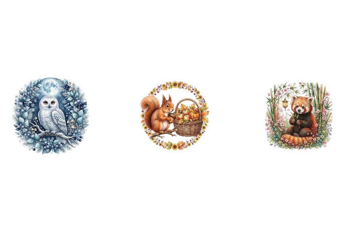 Premium Animal Art clipart Bundles, a Seasonal Illustration by CreationArt (Photo 4 of 4)