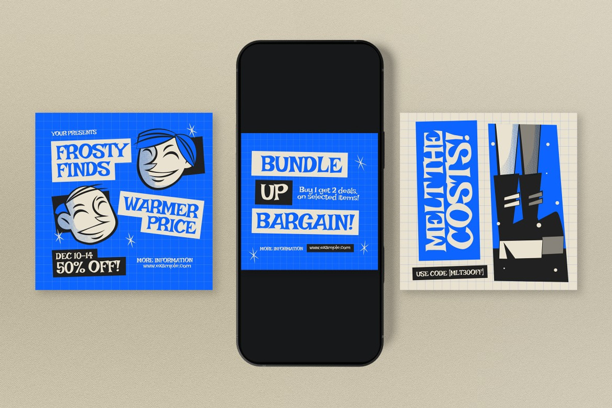 Blue Scrapbook Winter Sale Banner, an UI Kit Template by graphicook (Photo 3 of 8)
