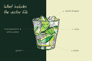 Cocktail set 1. Vector illustrations, a Food Illustration by Svitlo illustrations (Thumbnail 2 of 4)