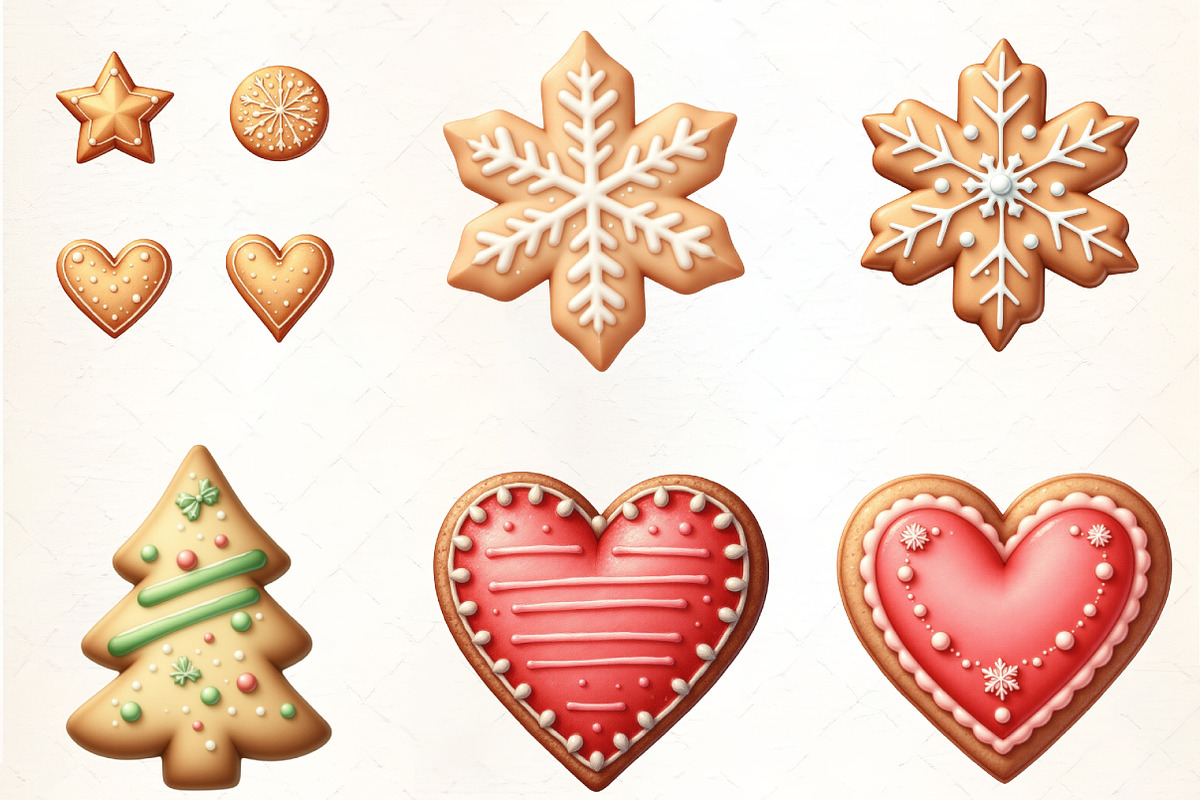 Festive Gingerbread Cookie Set Clipa, an Illustration by CrexoraLab (Photo 3 of 5)