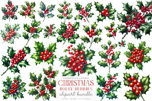 Christmas Holly Berries PNG, an Illustration by SinaCreation