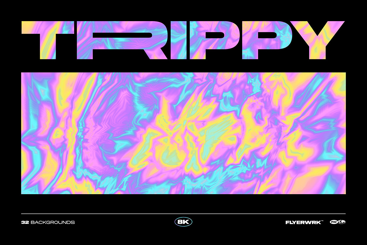 Trippy - 32 Psychedelic Backgrounds, a Texture Graphic by FLYERWRK (Photo 16 of 16)