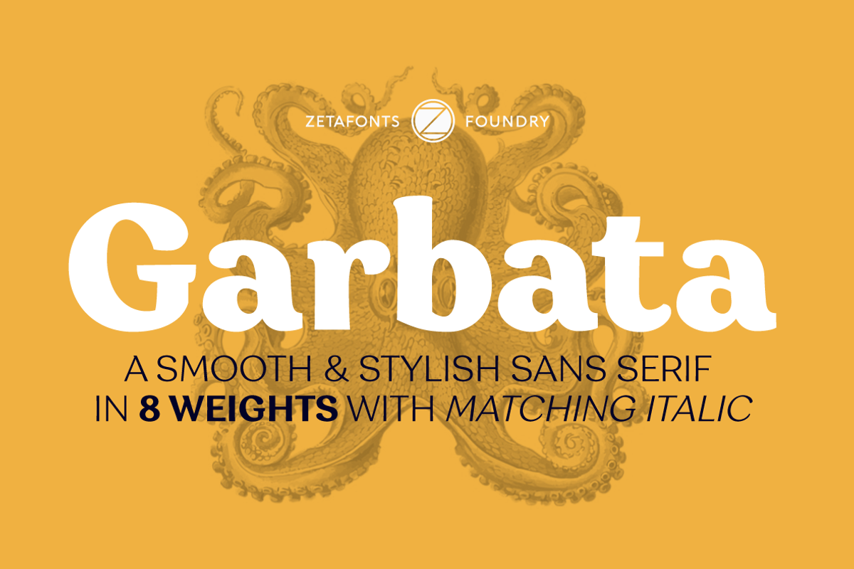 Garbata - 17 fonts, a Sans Serif Font by Zetafonts (Photo 1 of 16)