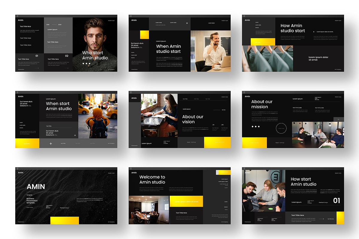 Amin – Business PowerPoint Template, a Presentation Template by Dens Creative Studio (Photo 2 of 6)