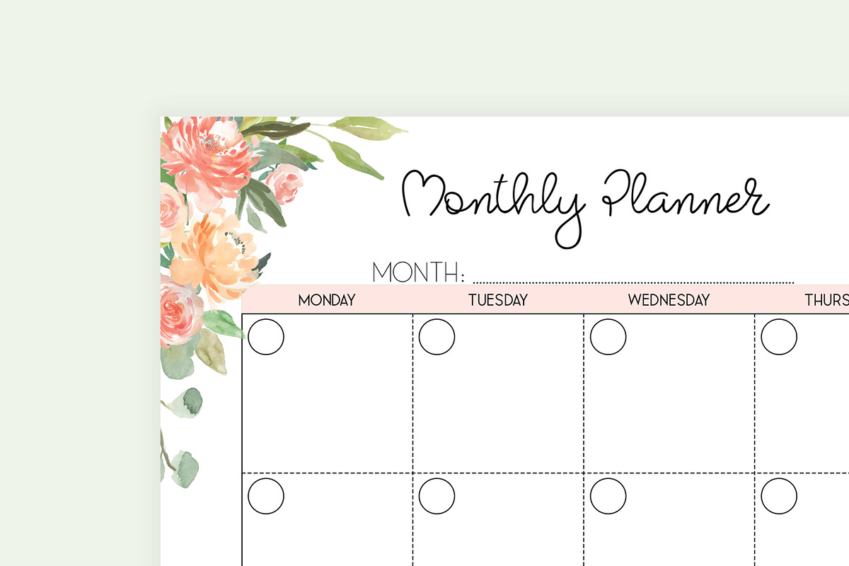 Monthly Planner A5 Inserts, a Stationery Template by EasyLifePlanners (Photo 3 of 6)