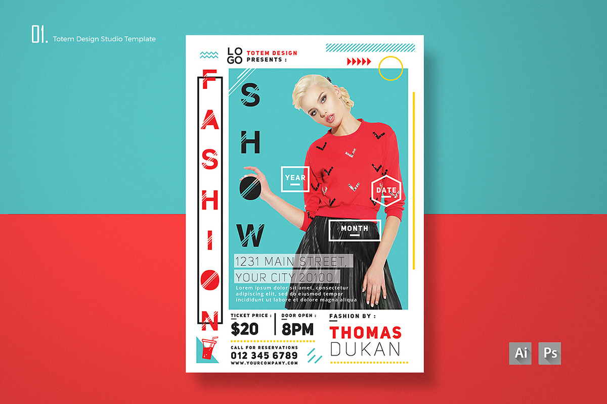 Fashion Show Flyer, a Flyer Template by Totem Design Studio (Photo 1 of 5)