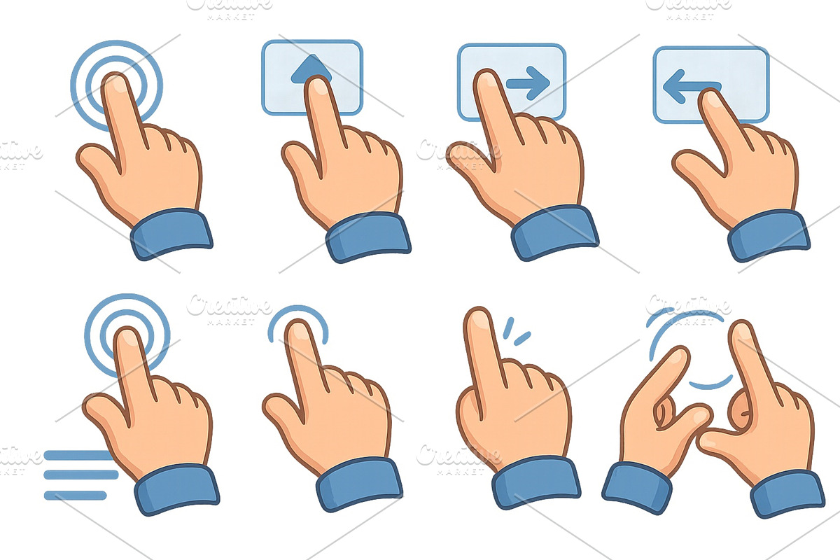 Hand gestures for interactive user, a Technology Illustration by ZinetroN