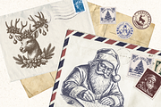 Vintage Christmas Clipart Bundle, a Decorative Illustration by ClipArtRoom (Thumbnail 7 of 8)