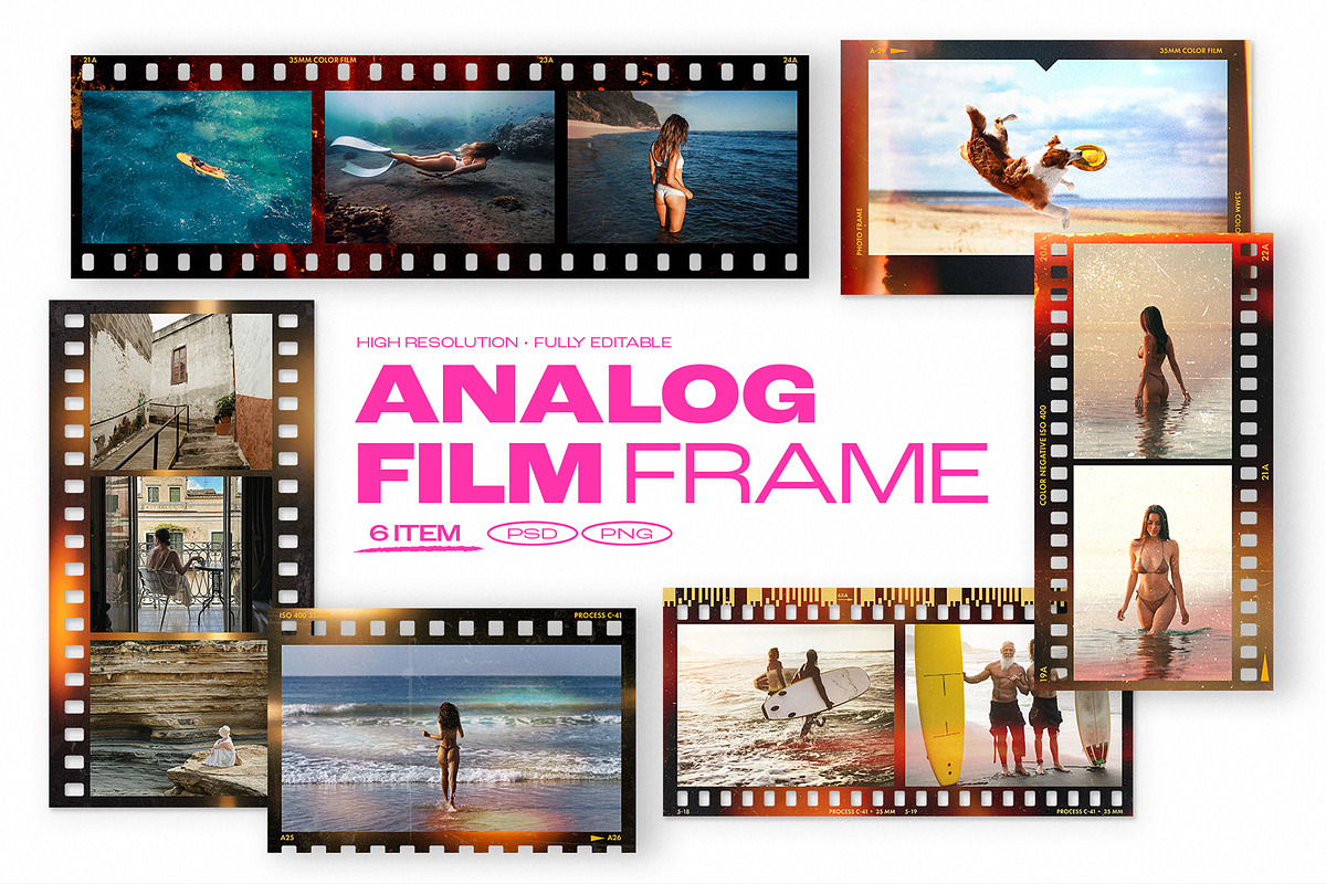 Analog Film Strip Frame Template, a Mockup by DesignerCandies (Photo 1 of 13)
