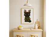 Cute Black Cat Christmas Wall Art, a Background Graphic by LaseredNinja (Thumbnail 6 of 7)