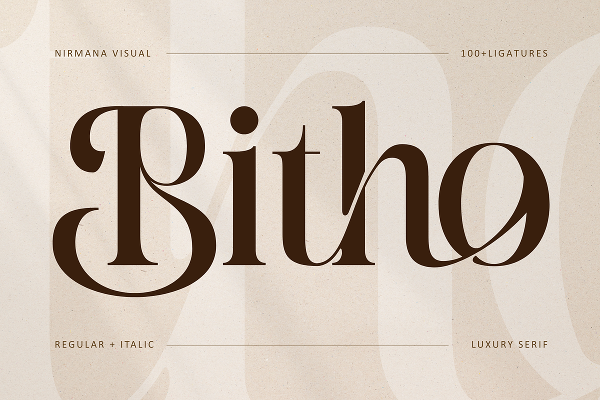 Bitho Luxury - Modern Logo Font, a Serif Font by Nirmana Visual (Photo 1 of 11)