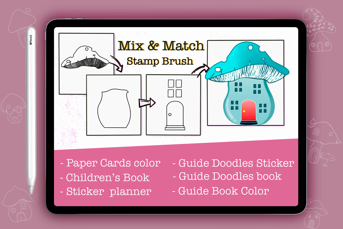 Brushes Stamp Build DIY Design House Mushroom Village Your Style Mix Match