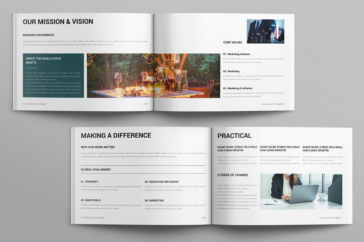 Charity Brochure Template Landscape, a Brochure Template by E-Type (Photo 3 of 7)