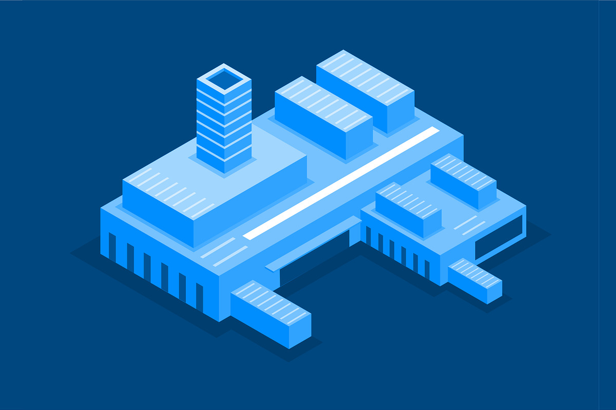 isometric buildings vector set, an Object Illustration by foxndeer (Photo 3 of 4)