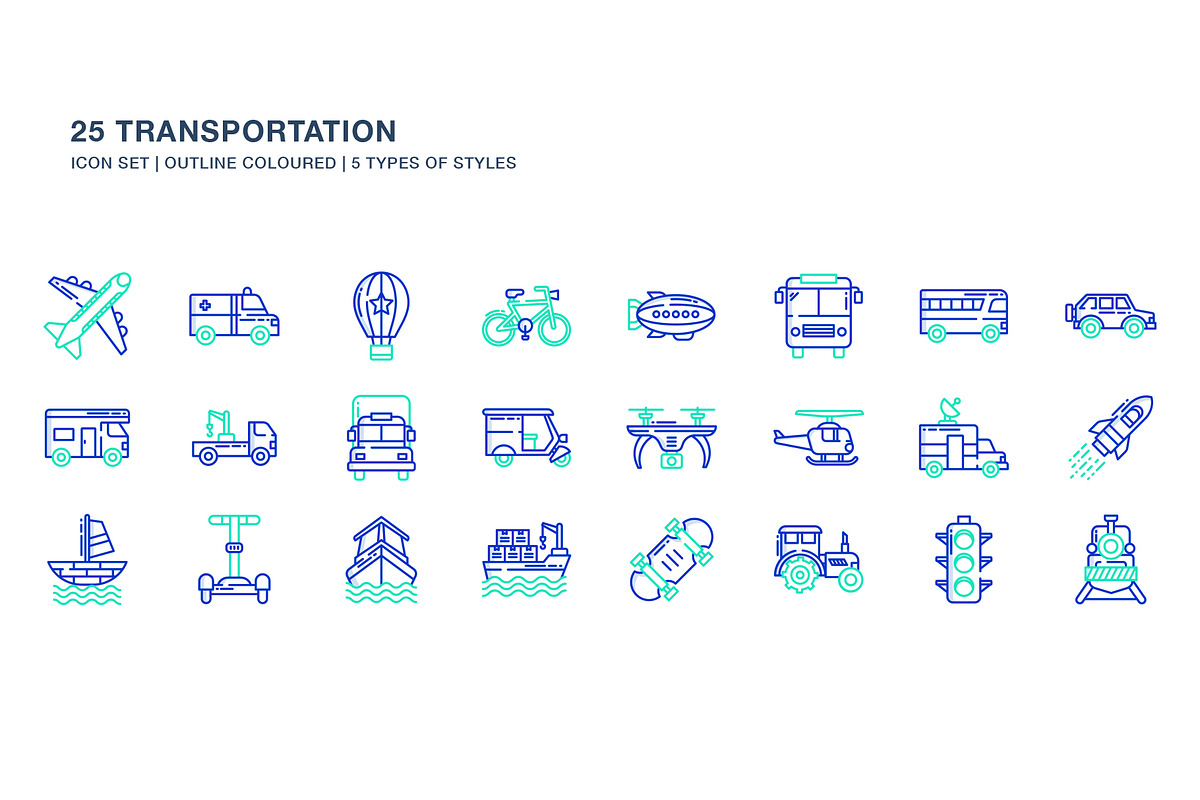 Transportation and Vehicle icon set, an Icon by Icongeek26 (Photo 6 of 6)