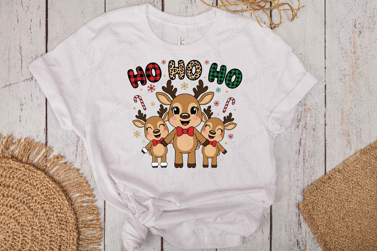 Ho Ho Ho Reindeer Christmas PNG, an Illustration by DreamPrint404 (Photo 7 of 7)