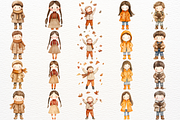 Cute Watercolor Autumn PNG Clipart, a Person Illustration by SugarCloudStudioArt (Thumbnail 3 of 6)