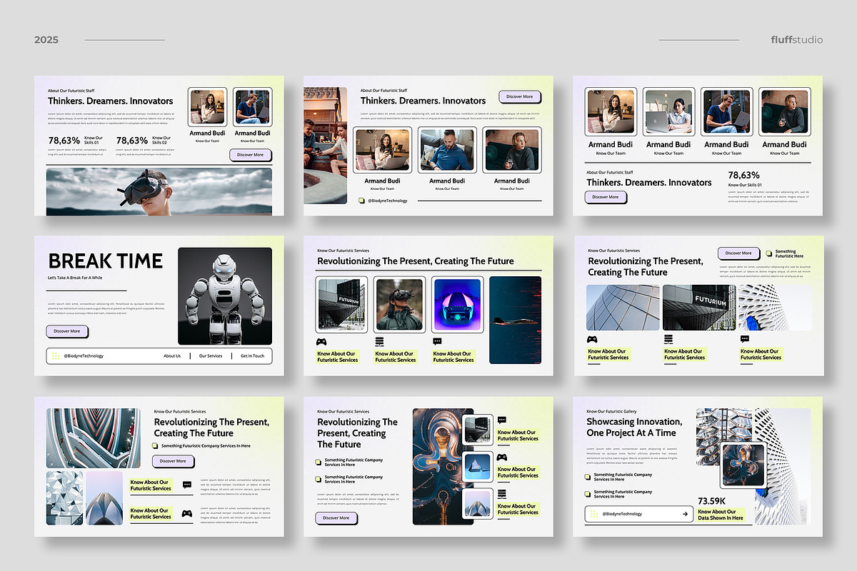 Futuristic Google Slides Template, a Presentation Template by fluffstudio (Photo 3 of 4)