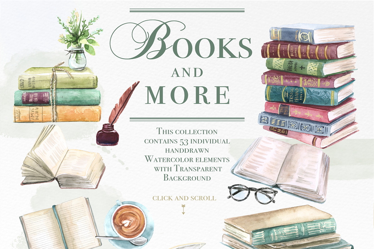 Books&More Watercolor Illustrations, an Education Illustration by beehouse studio (Photo 2 of 5)